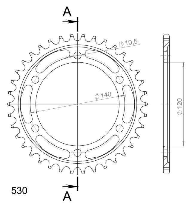 Foaie spate SUPERSPROX Negru 38T, 530 [2]