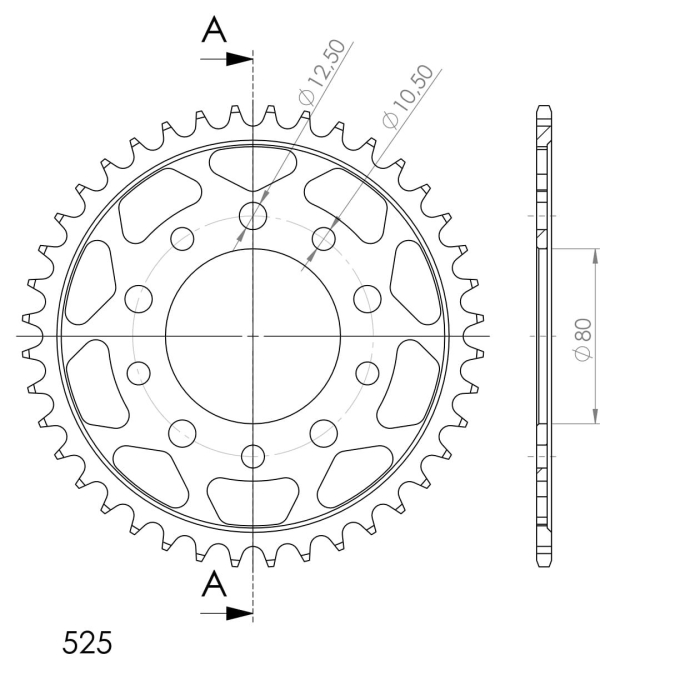 Foaie spate SUPERSPROX Negru 40T, 525 [2]