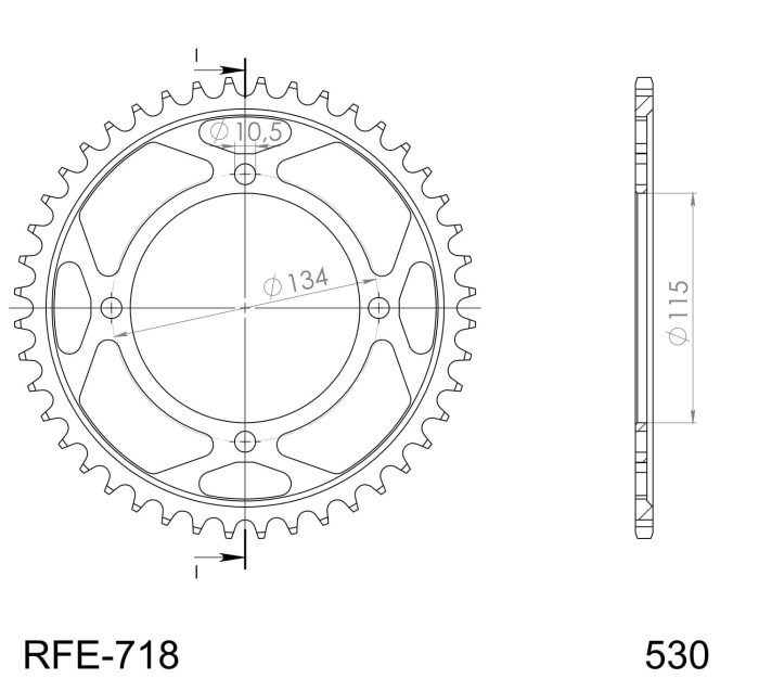 Foaie spate SUPERSPROX Negru 46T, 530 [2]