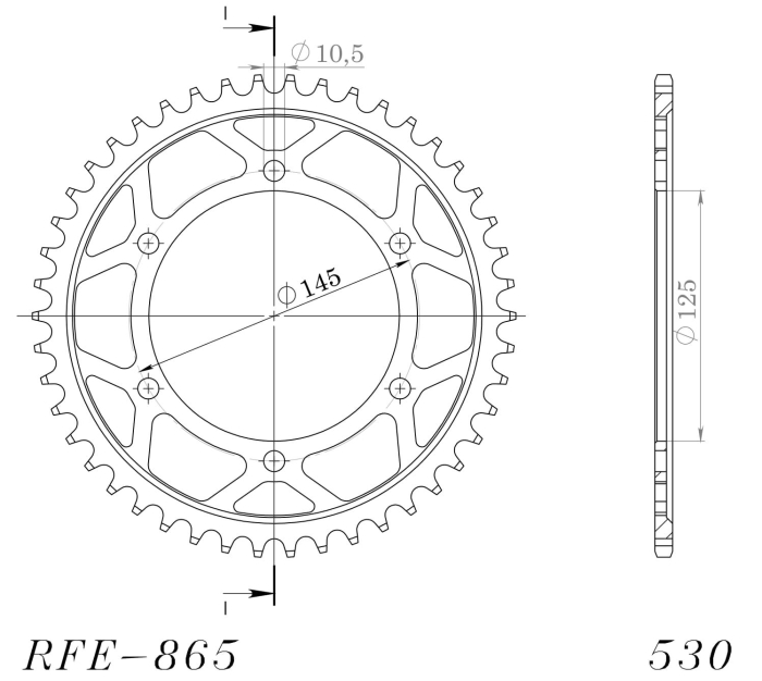 Foaie spate SUPERSPROX Negru 46T, 530 [2]