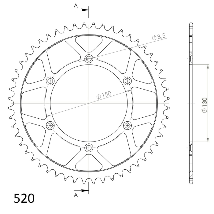 Foaie spate SUPERSPROX Negru 52T, 520 [2]