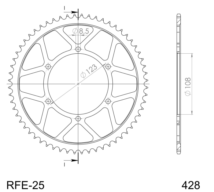Foaie spate SUPERSPROX Negru 60T, 428 [2]