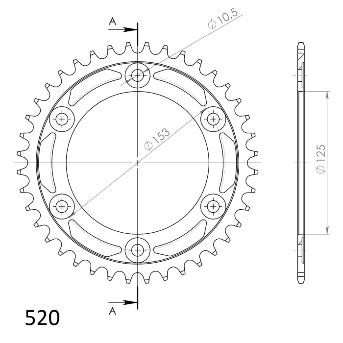 Foaie spate SUPERSPROX RFE-301:40-BLK Negru 40T, 520 [2]