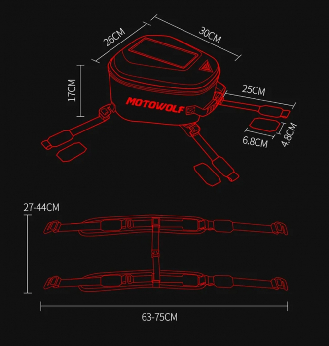 Geanta rezervor Motowolf tankbag moto [8]