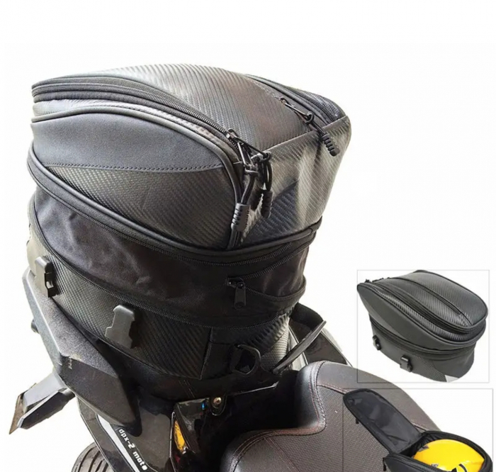 Geanta spate moto extensibila carbon tail bag motocicleta codita [4]