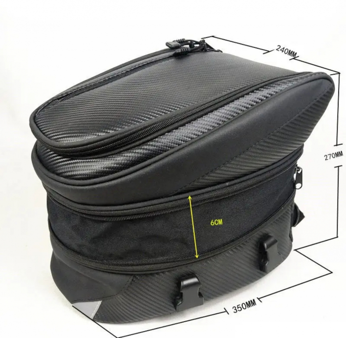 Geanta spate moto extensibila carbon tail bag motocicleta codita [7]