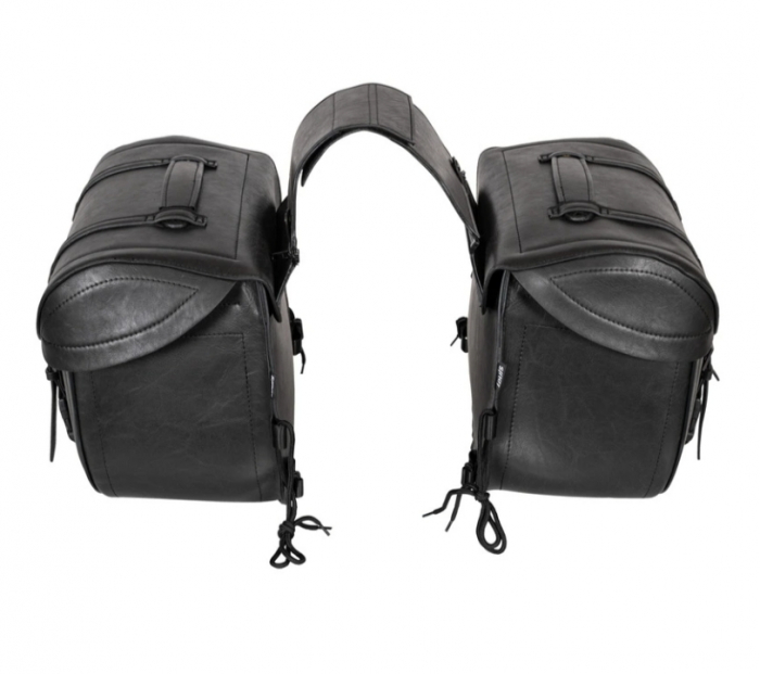 Genti laterale moto Louis 2x27L coburi piele chopper cruiser [3]