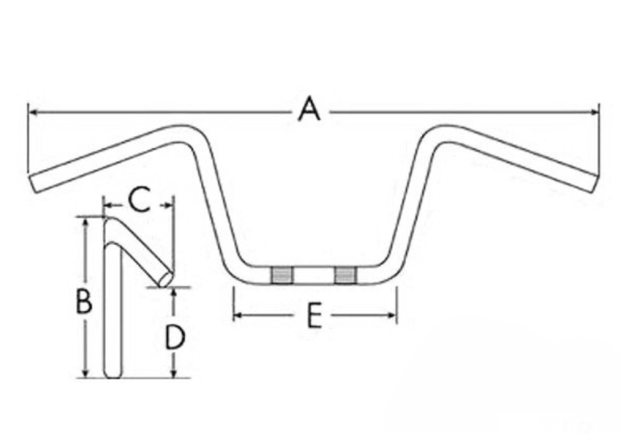 Ghidon cromat universal 22mm chopper 750mm [3]