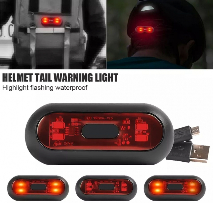 Lampa spate led casca  stop moto ATV scuter bicicleta [2]