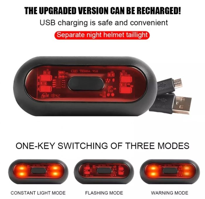 Lampa spate led casca  stop moto ATV scuter bicicleta [3]