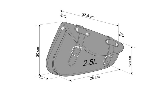 Leather saddlebag CUSTOMACCES DETROIT Negru dreapta [2]