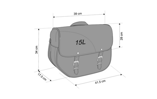 Leather saddlebag CUSTOMACCES SANT LOUIS Negru pereche [2]