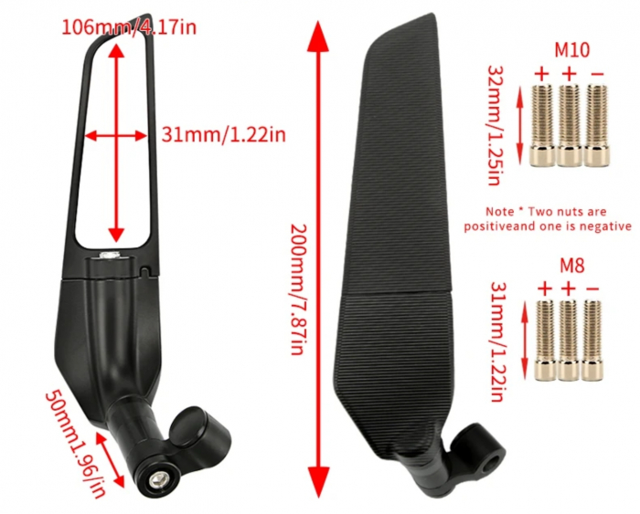 Oglinzi aerodinamice moto ghidon Speed naked motocicleta [7]