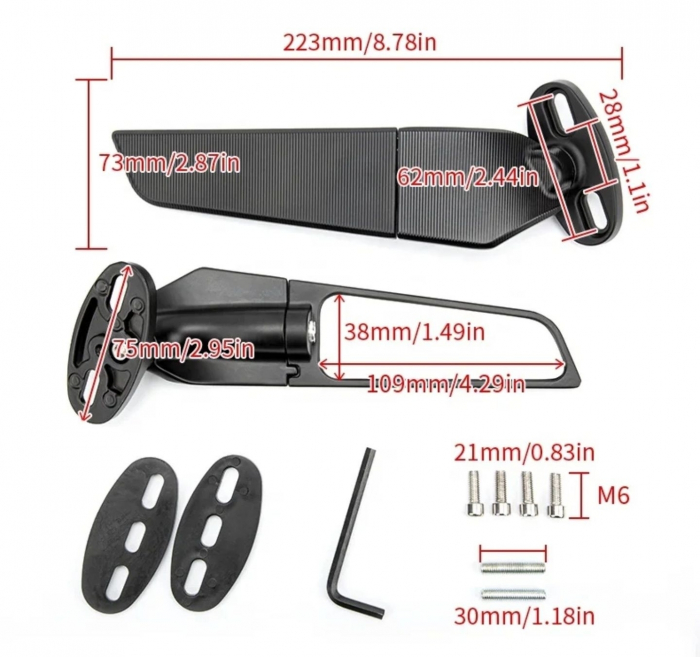 Oglinzi moto aerodinamice carene Speed [5]