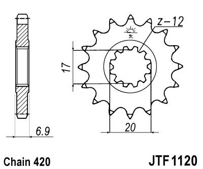 Pinion fata JT 12T, 420 [2]