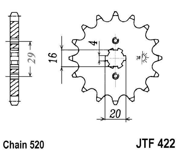 Pinion fata JT 12T, 520 [2]