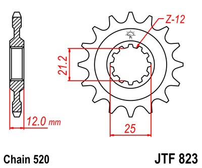 Pinion fata JT 12T, 520 [2]