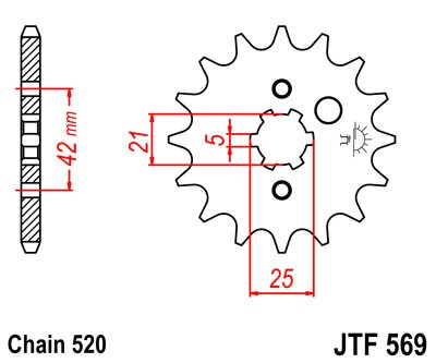 Pinion fata JT 10T, 520 [2]