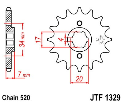Pinion fata JT 12T, 520 [2]