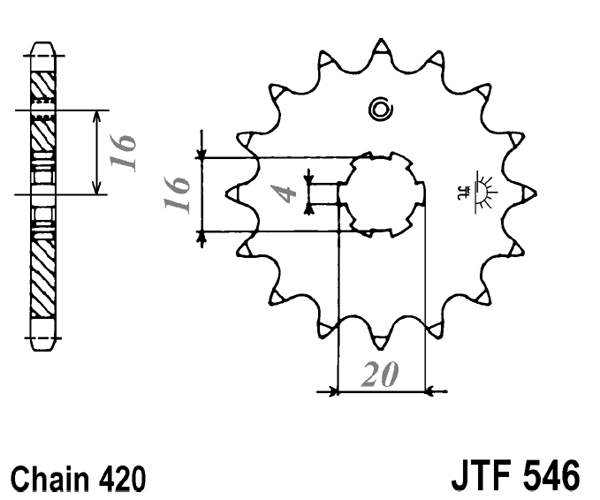 Pinion fata JT 13T, 420 [2]