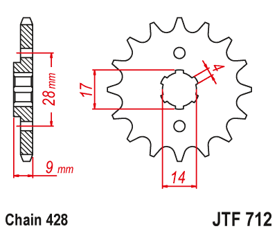 Pinion fata JT 13T, 428 [2]