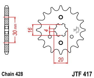 Pinion fata JT 13T, 428 [2]