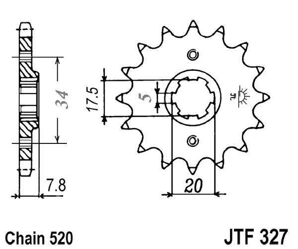Pinion fata JT 13T, 520 [2]