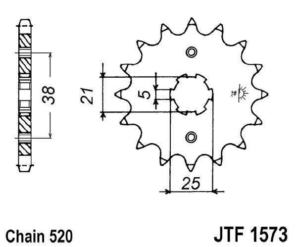 Pinion fata JT 13T, 520 [2]
