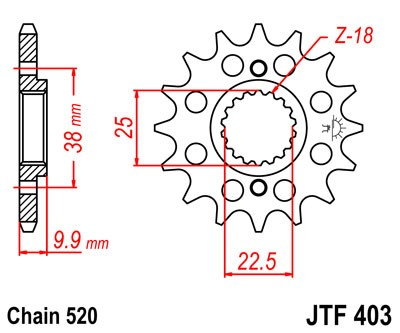 Pinion fata JT 13T, 520 [2]