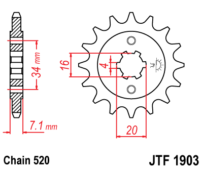 Pinion fata JT 13T, 520 [2]