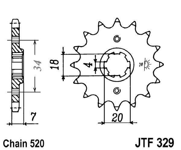 Pinion fata JT 13T, 520 [2]