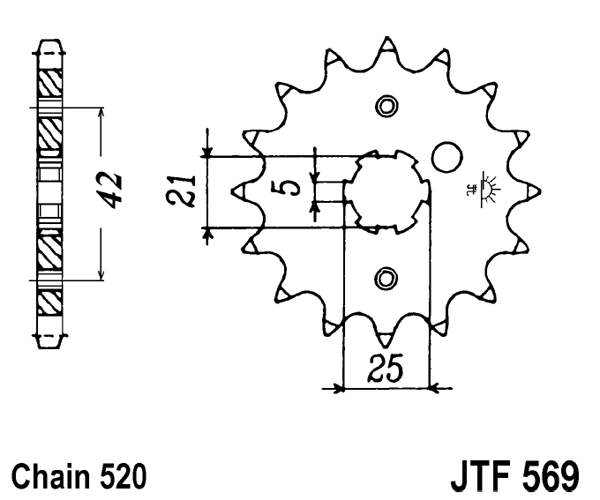 Pinion fata JT 13T, 520 [2]