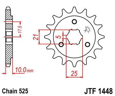Pinion fata JT 13T, 525 [2]