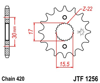 Pinion fata JT 14T, 420 [2]