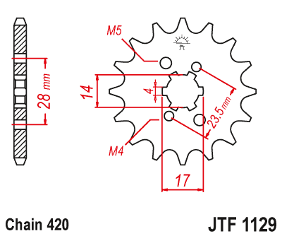 Pinion fata JT 14T, 420 [2]