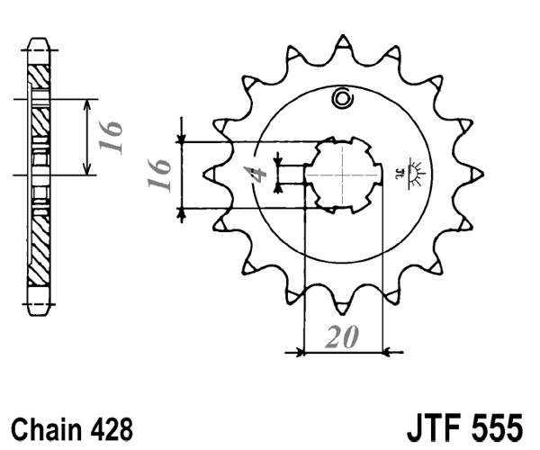 Pinion fata JT 14T, 428 [2]