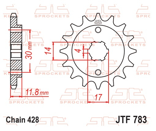 Pinion fata JT 14T, 428 [2]