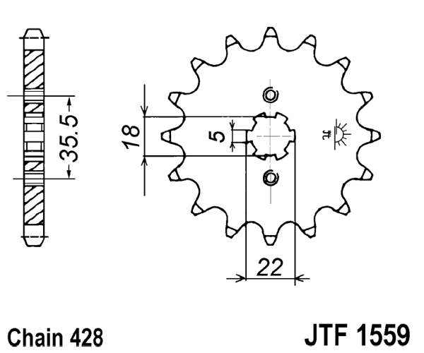 Pinion fata JT 14T, 428 [2]
