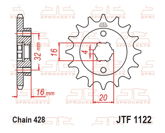 Pinion fata JT 14T, 428 [2]