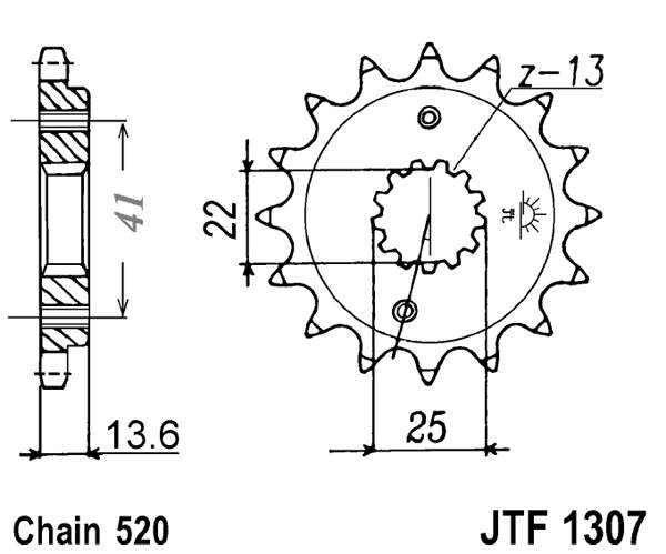 Pinion fata JT 14T, 520 [2]