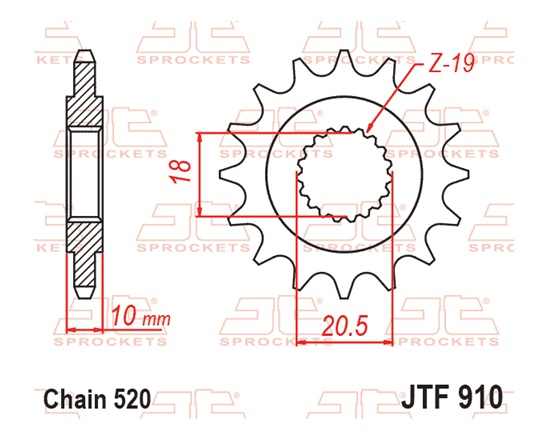Pinion fata JT 14T, 520 [2]