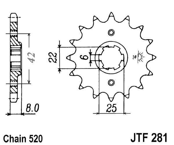 Pinion fata JT 14T, 520 [2]