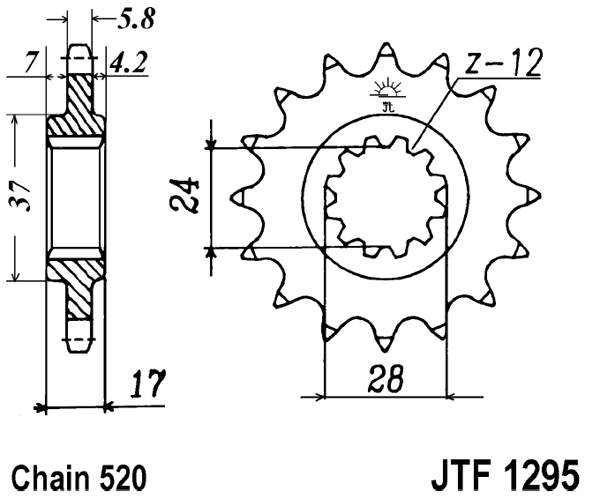 Pinion fata JT 14T, 520 [2]