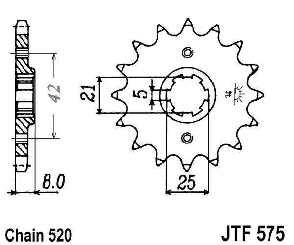 Pinion fata JT 14T, 520 [2]