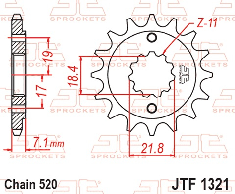 Pinion fata JT 14T, 520 rubber cushioned [2]