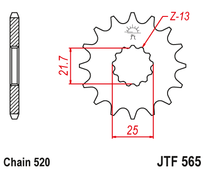 Pinion fata JT 14T, 520 [2]