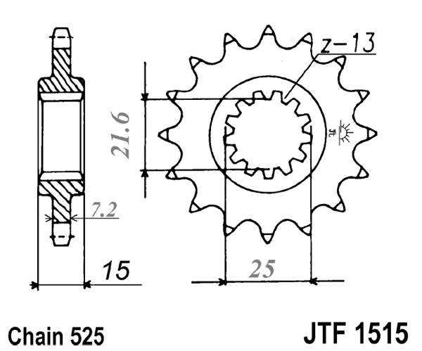 Pinion fata JT 14T, 525 [2]