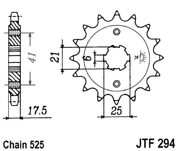 Pinion fata JT 15T, 525 [2]