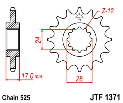 Pinion fata JT 14T, 525 [2]