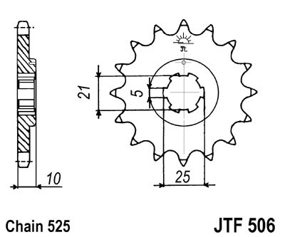 Pinion fata JT 14T, 525 [2]